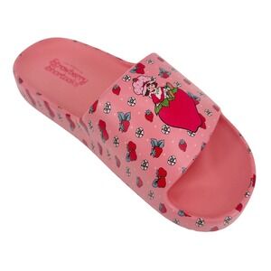 Strawberry Shortcake Pink Slide Sandals All Over Print Women Size 11 80s kidcore